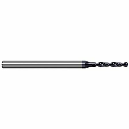 HARVEY TOOL 2.8mm Drill dia. x 0.7600 in. Carbide HP Drill for Prehardened Steels, 2 Flutes, AlTiN Coated GKT1100-C3